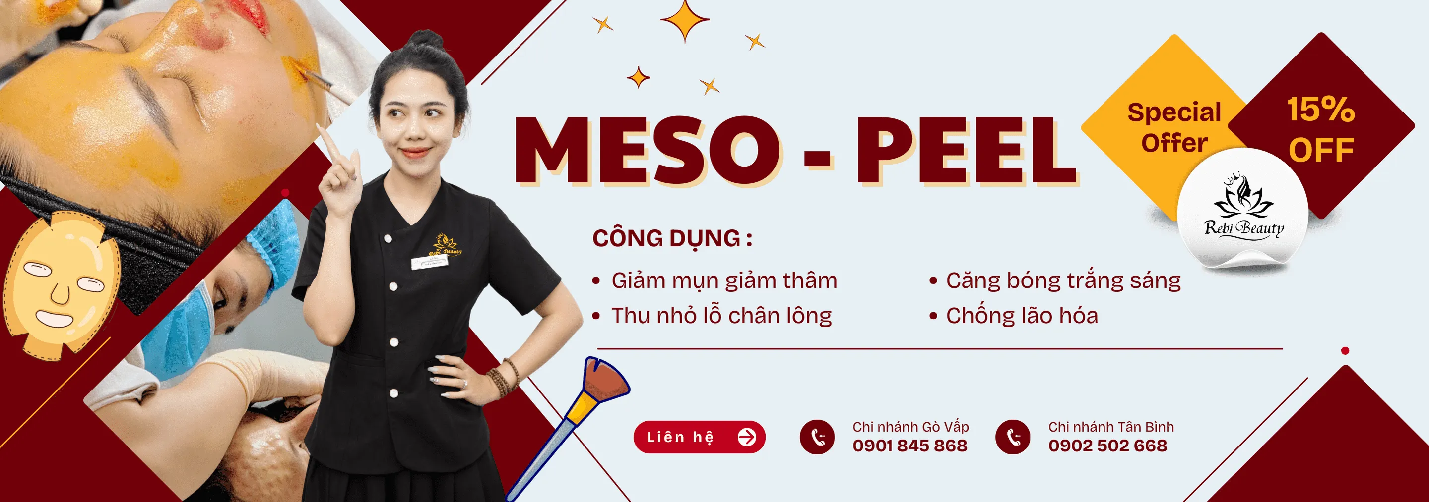 Banner rebi beauty trên máy tính
